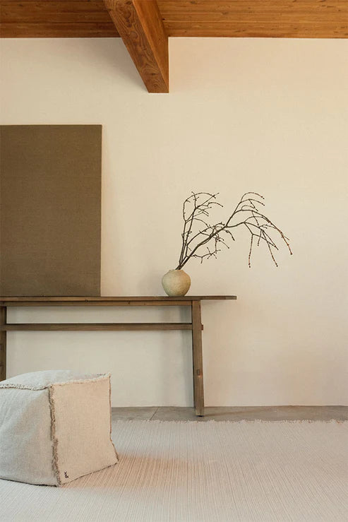 Pouf Handloom Natural et beige