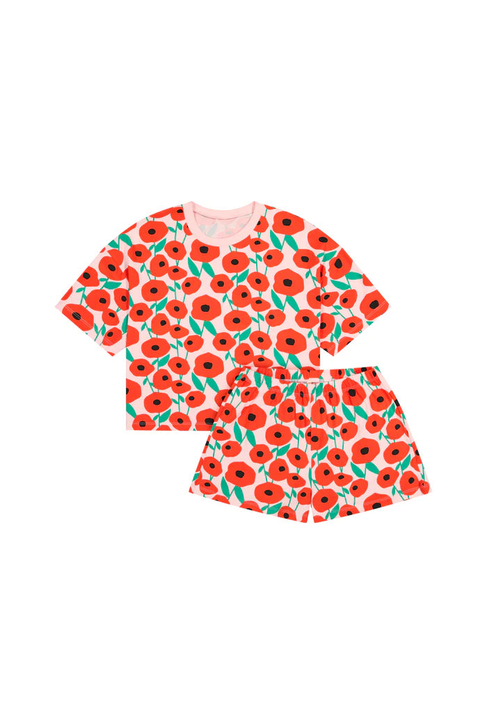 Pyjama court Coquelicot Rose