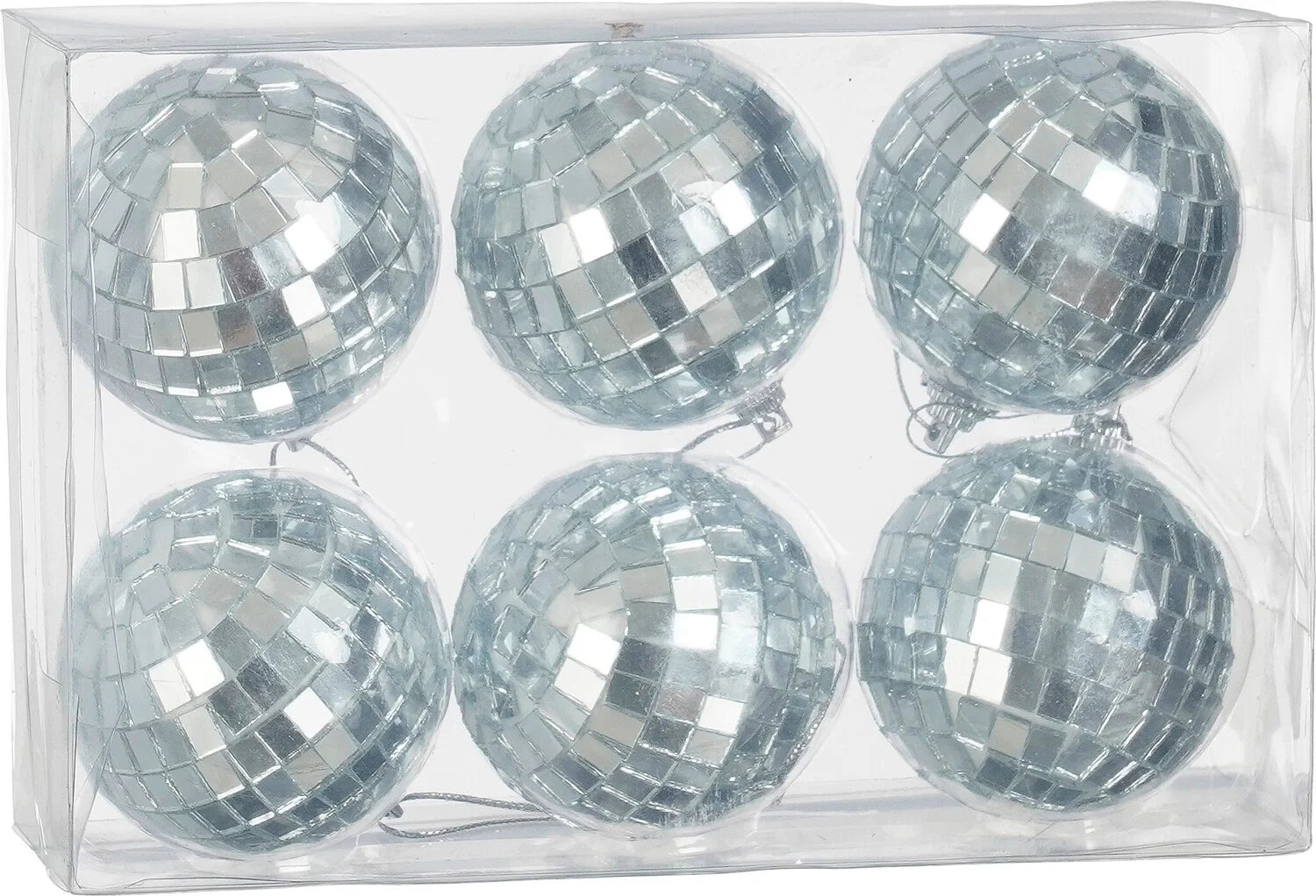 Set of 6 Silver Disco Balls