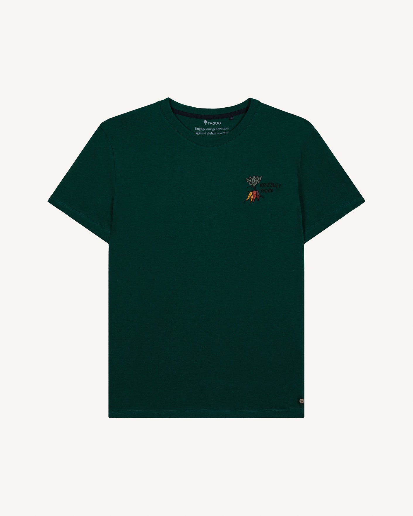 Arcy T-Shirt Embroidery Vegettaly yours green
