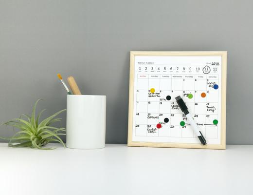Tableau blanc organisateur mensuel - Mini