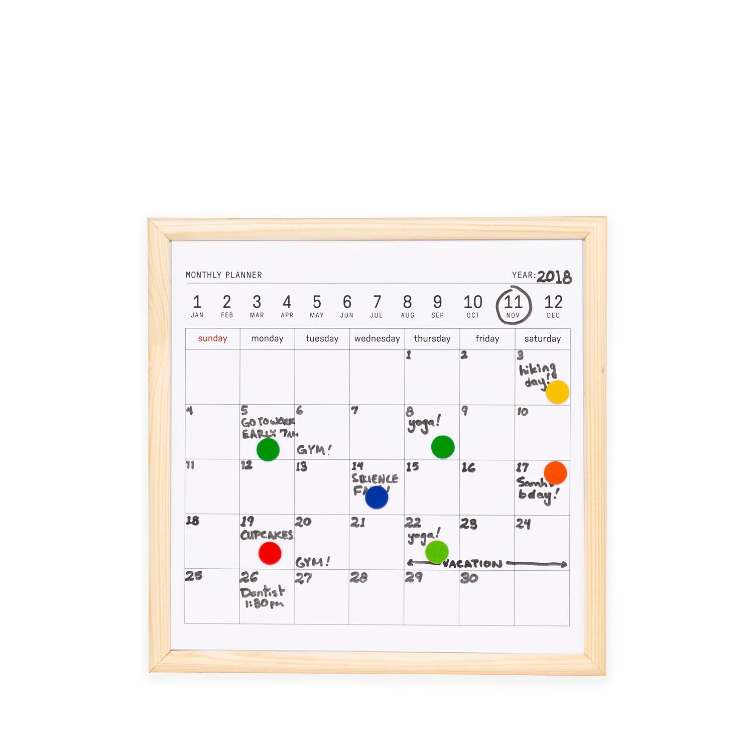 Tableau blanc organisateur mensuel - Mini