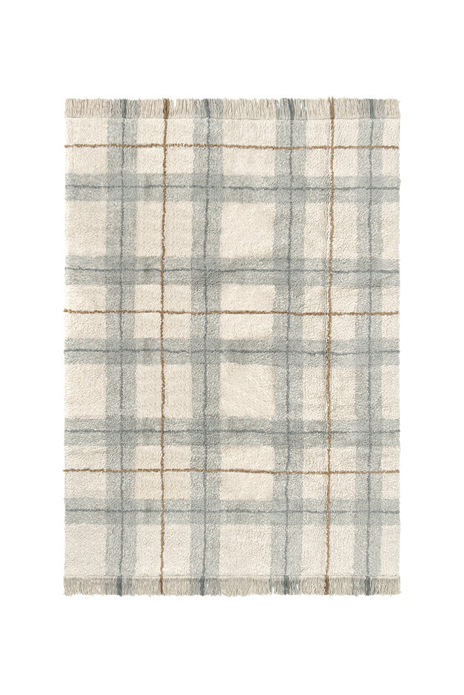 Tapis Lavable Tartan Blue Sage