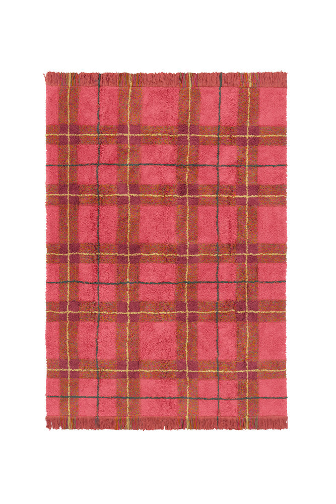 Tapis Lavable Tartan Red S