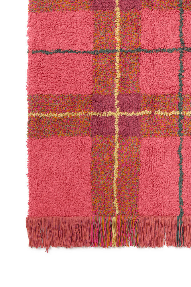 Tapis Lavable Tartan Red S