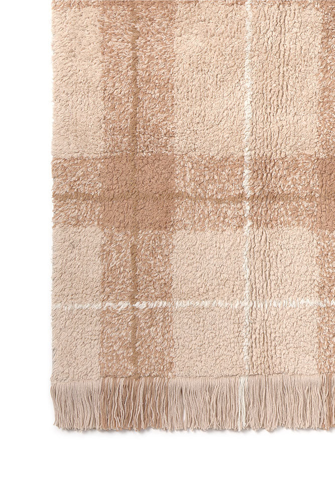 Tapis Lavable Tartan Rose