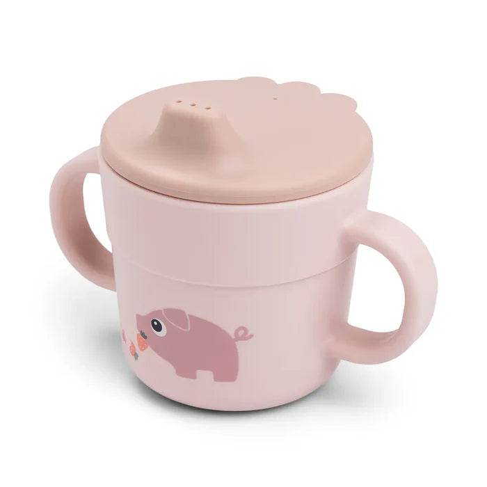 Tasse d'apprentissage - Foodie Tiny farm - Rose