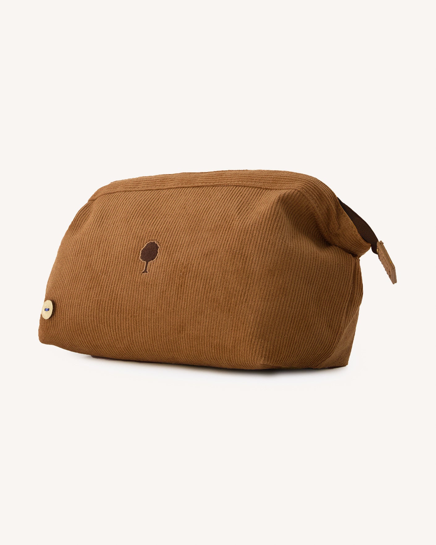 Trousse de toilette velours Camel