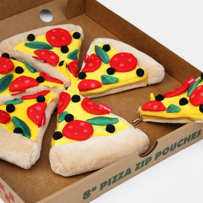 Trousse pizza peluche avec fermeture éclair