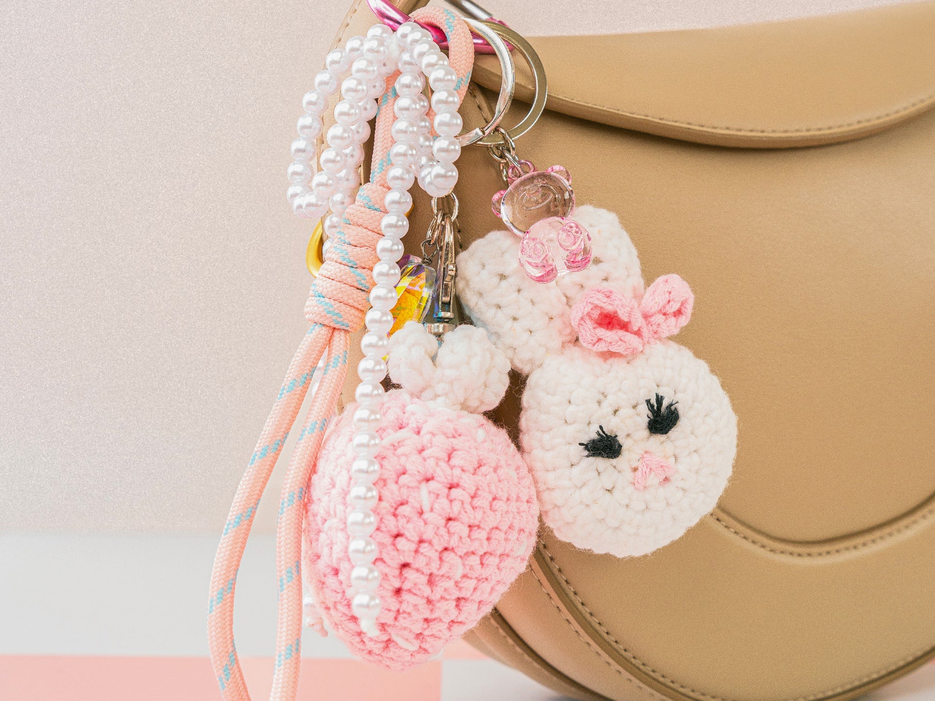 Kit DIY Crochet Bag Charms - Glam Pink