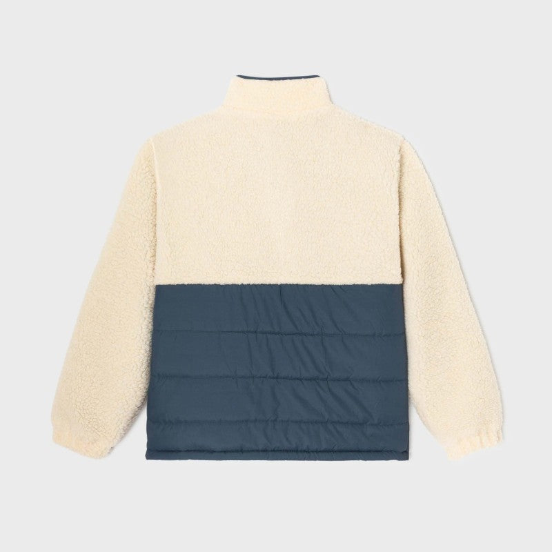 Two-tone sherpa jacket - Ivory/navy