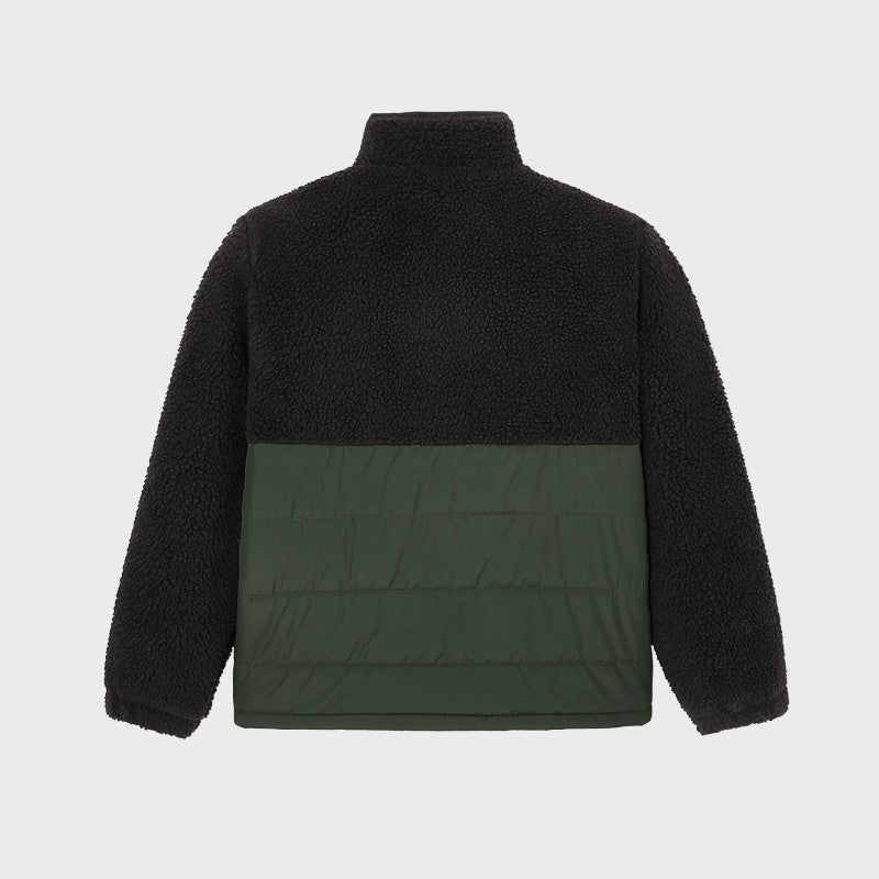 Two-tone sherpa jacket - Green/black