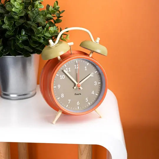 Retro Alarm clock - Beige and Orange