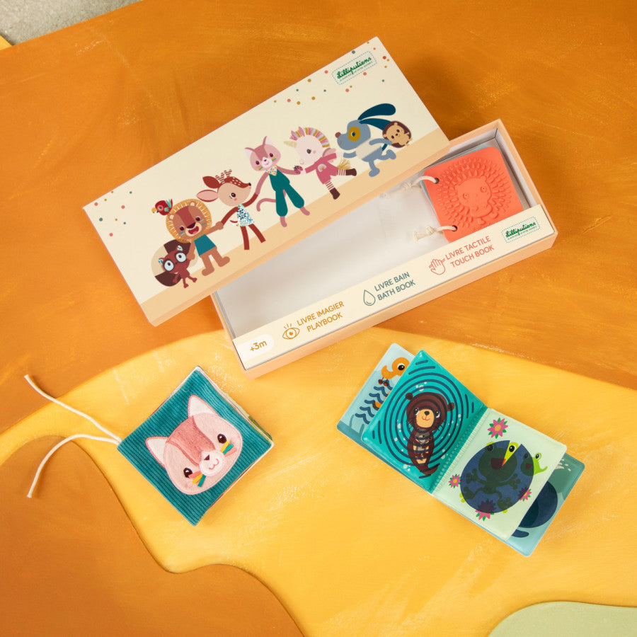 Set de Naissance. 3 livres sensoriels Jardin
