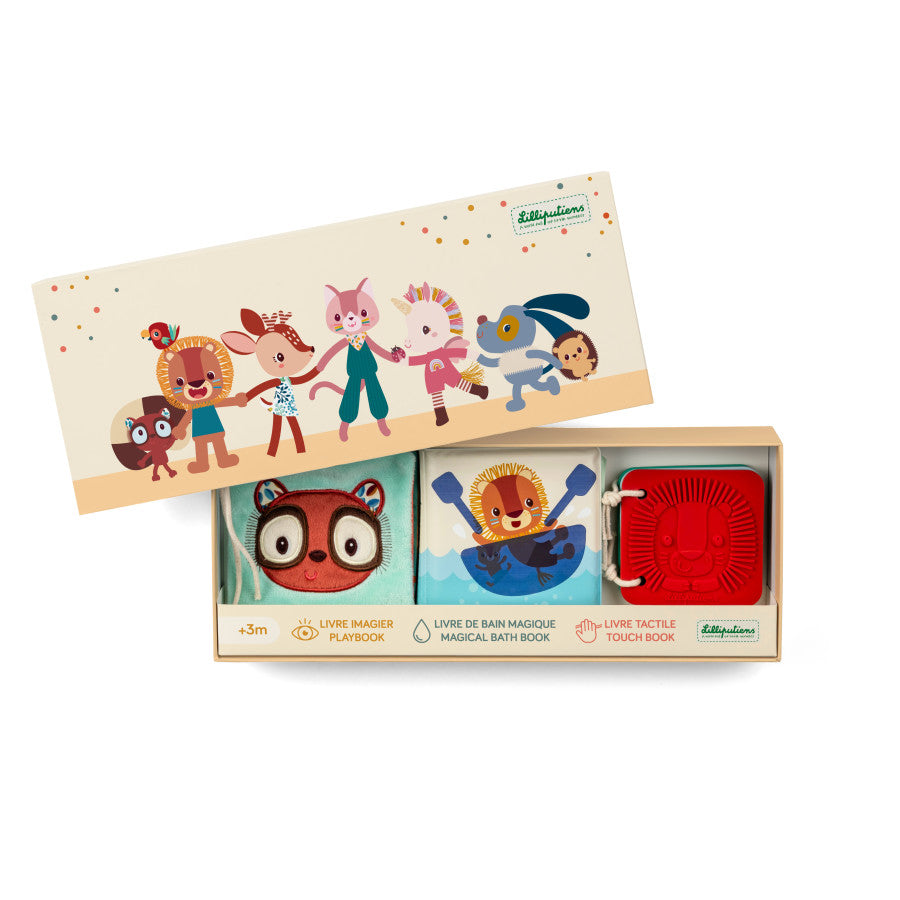 Set de Naissance. 3 livres sensoriels Jungle