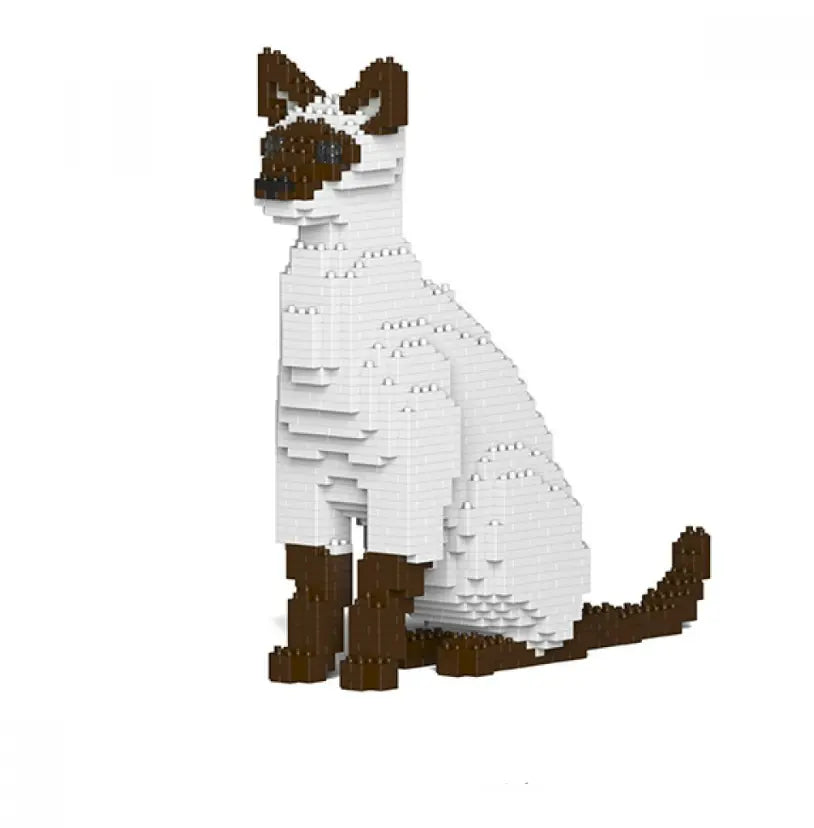 Jeu de Construction Chat Siamois Noir Assis