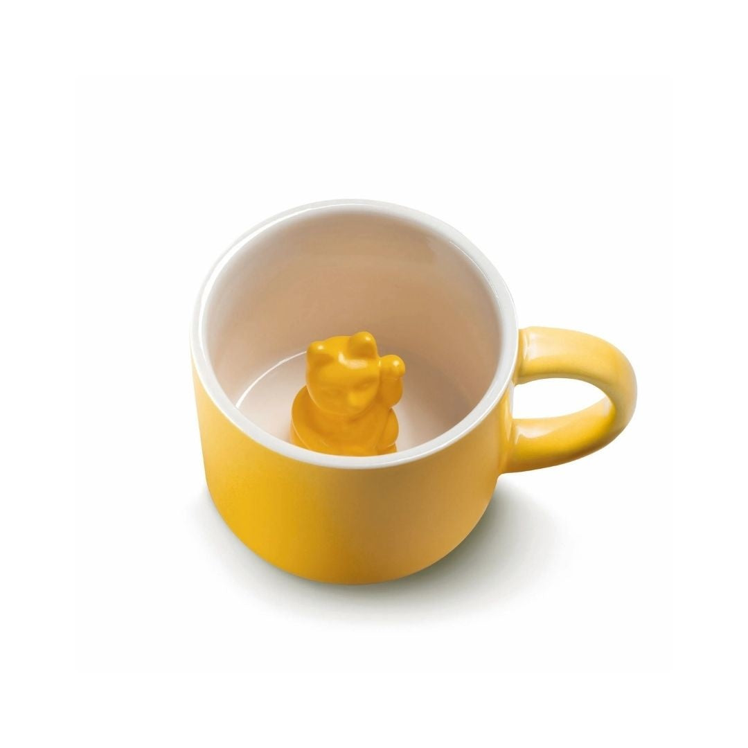 Tasse Porte-bonheur Maneki Neko Jaune