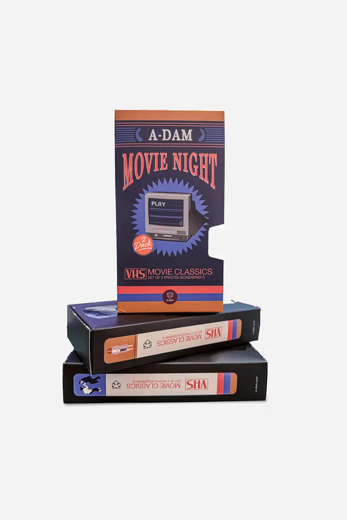 Video Tape Mid-Length Boxer Shorts - Black (Pack of 2)