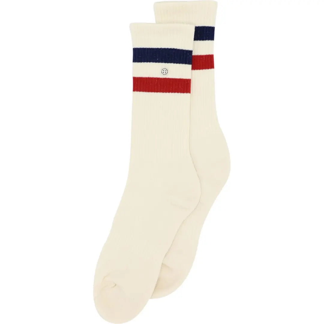 Chaussettes de Sport - Blanc-cassé rouges et bleues marine
