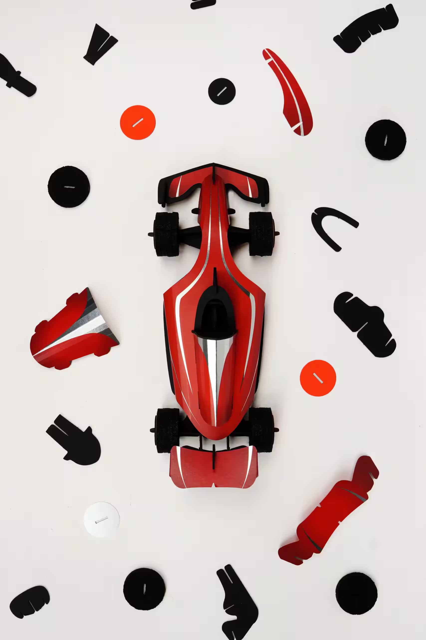 Papieren bouwpakket - Rode raceauto