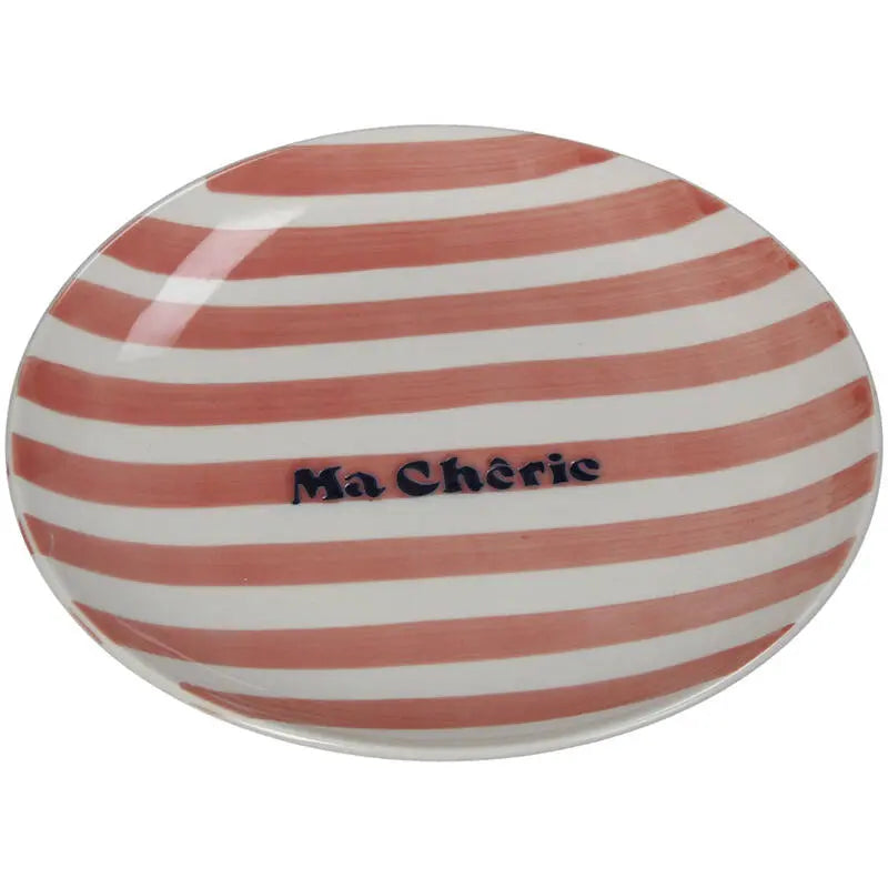 Assiette Ma Cherie Grès Rose 21x21x2,3cm