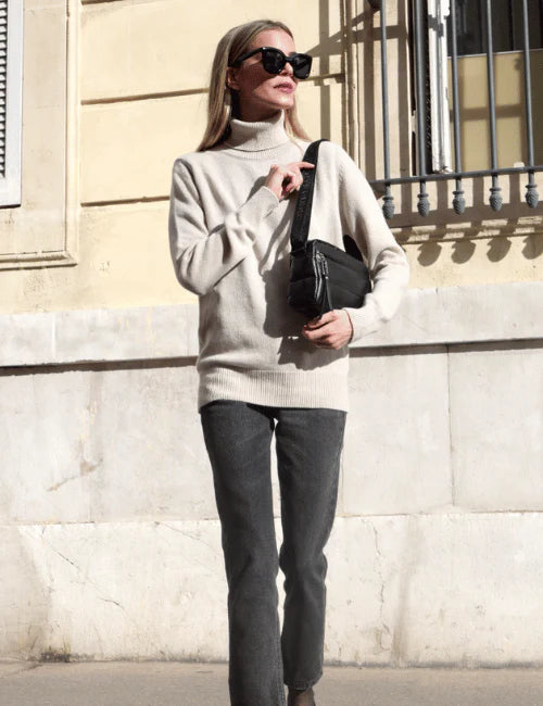 Cumulus satijnen zwarte schoudertas