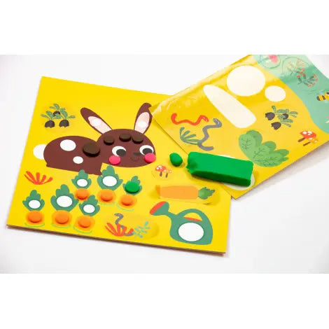 Modeling clay set with plasticine animal stickers