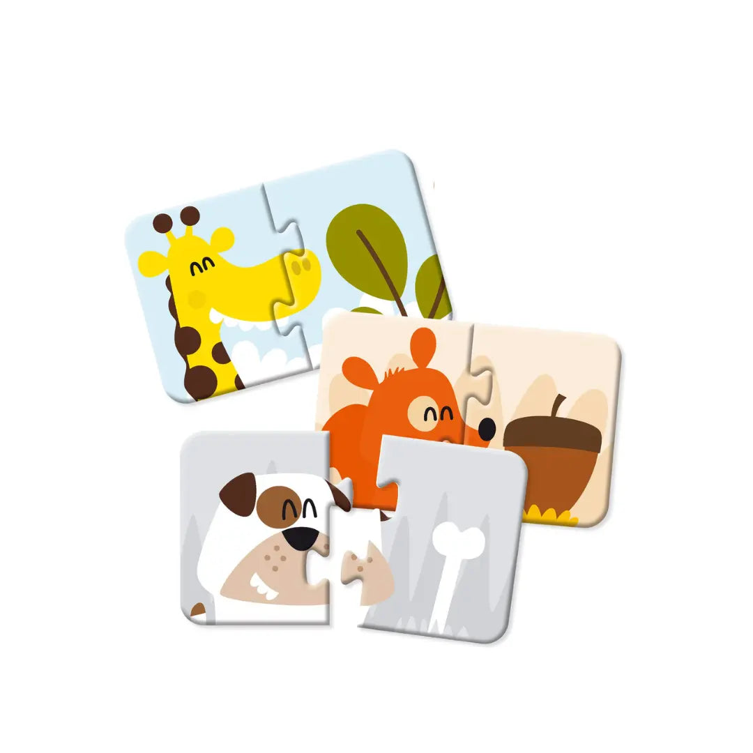 Jeu éducatif Puzzle 2 pièces "Qui mange quoi ?"