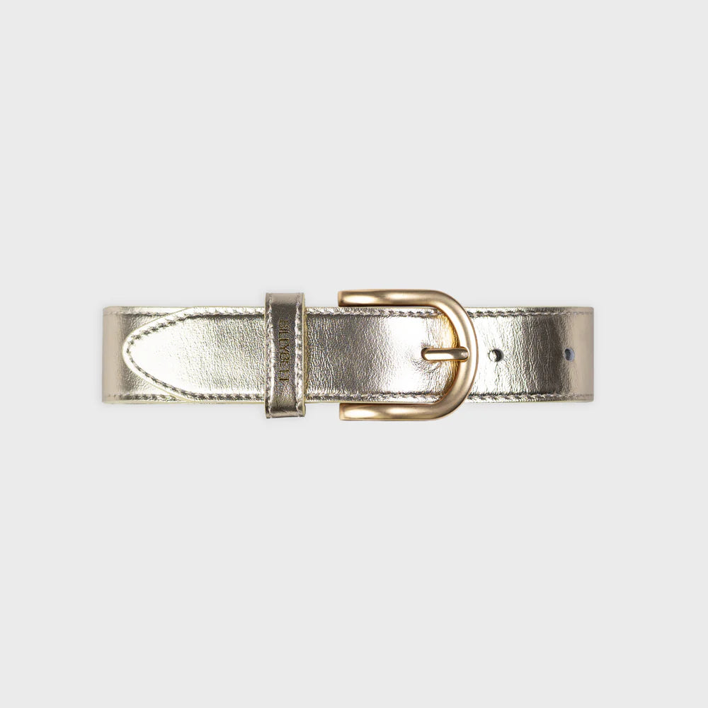 Women's Plain Leather Belt - Gold