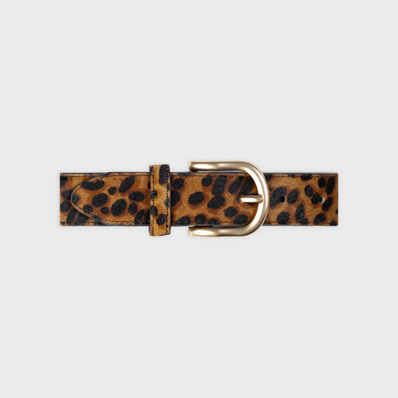 Women's fancy leather belt - Leopard print