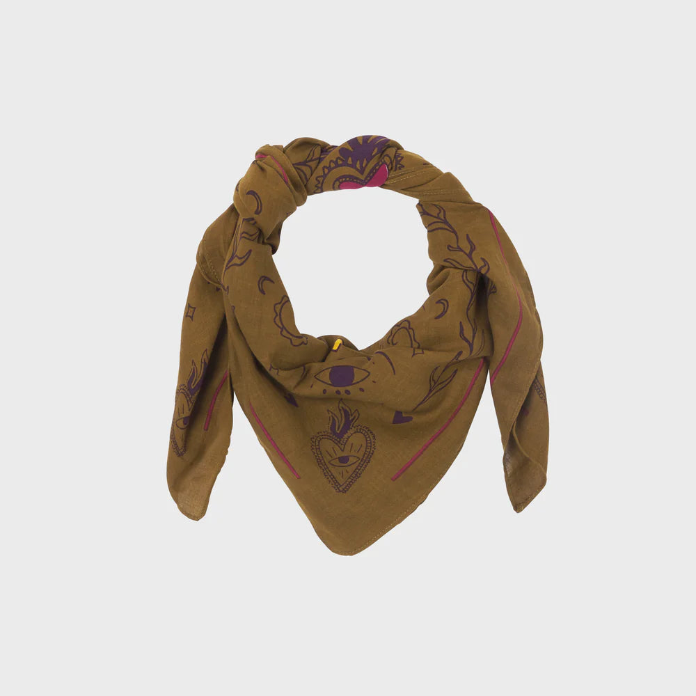 Lise scarf in 100% organic cotton - Khaki