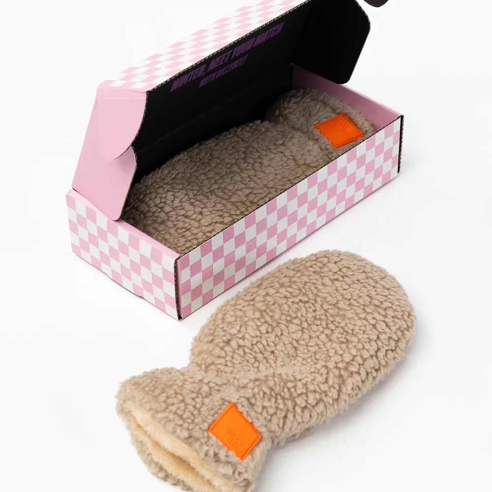 Sherpa fleece mittens - Brown