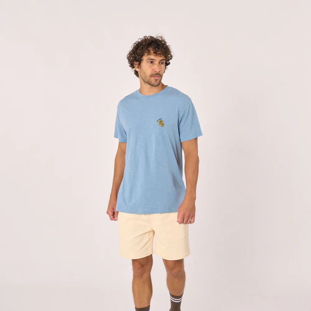 T-shirt en 100% coton bio Dolce vita - Bleu imprimé Citron
