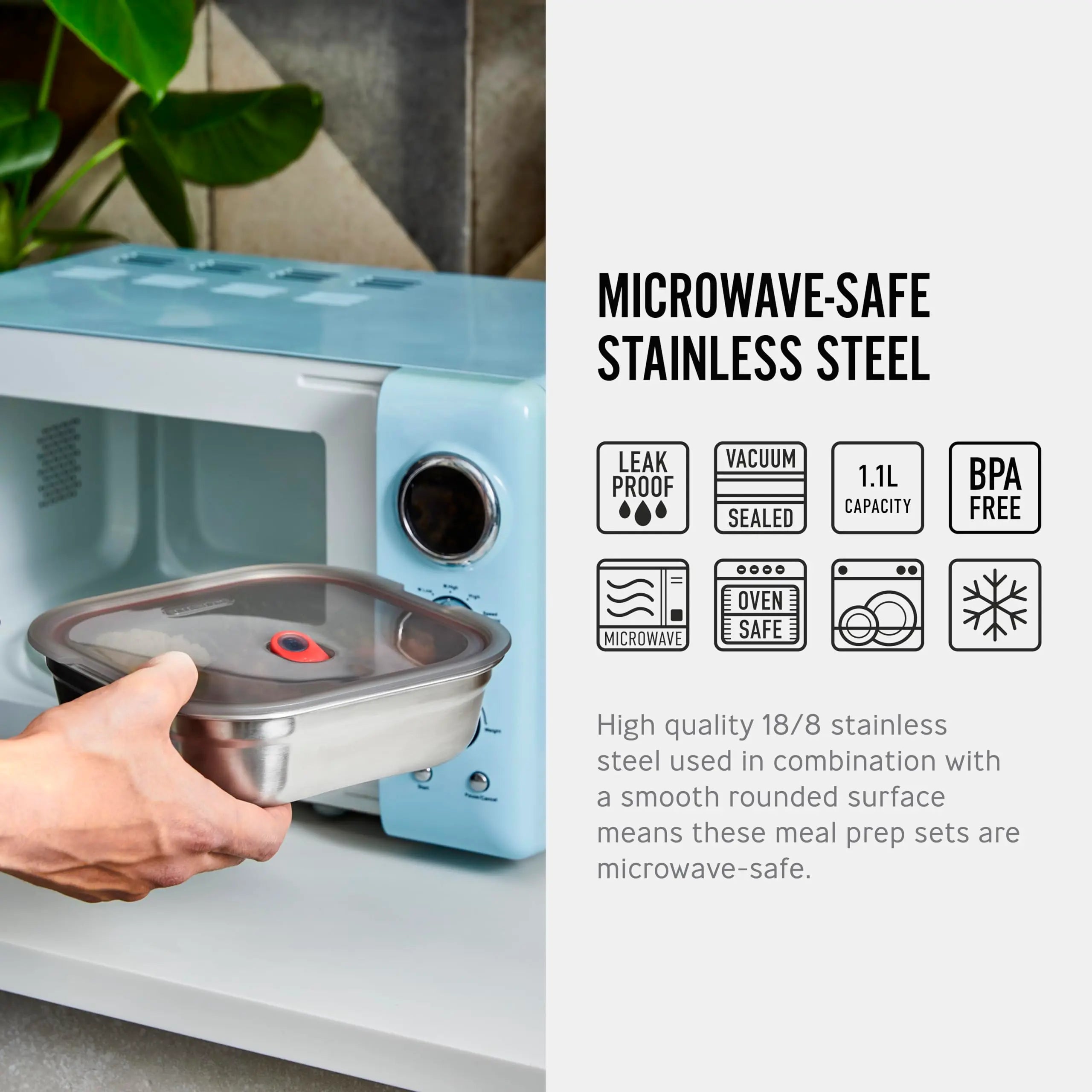 Boîte Repas Carrée Hermétique - 1.4L