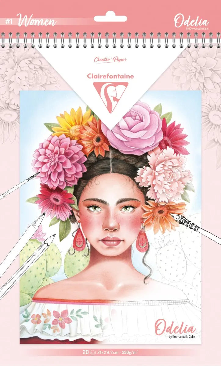 Bloc de coloriage - Les femmes - Emmanuelle Colin