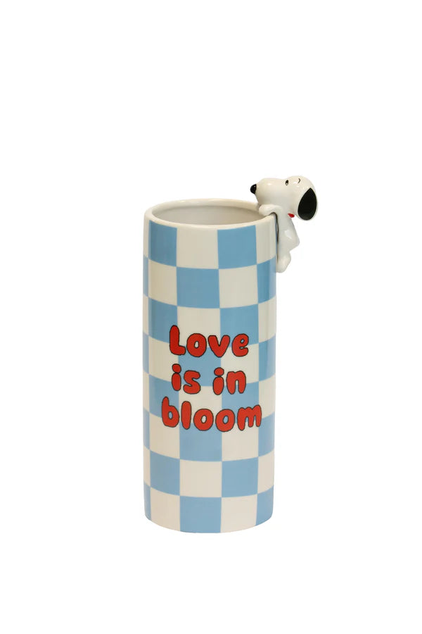Vase Snoopy Love is Bloom Bleu