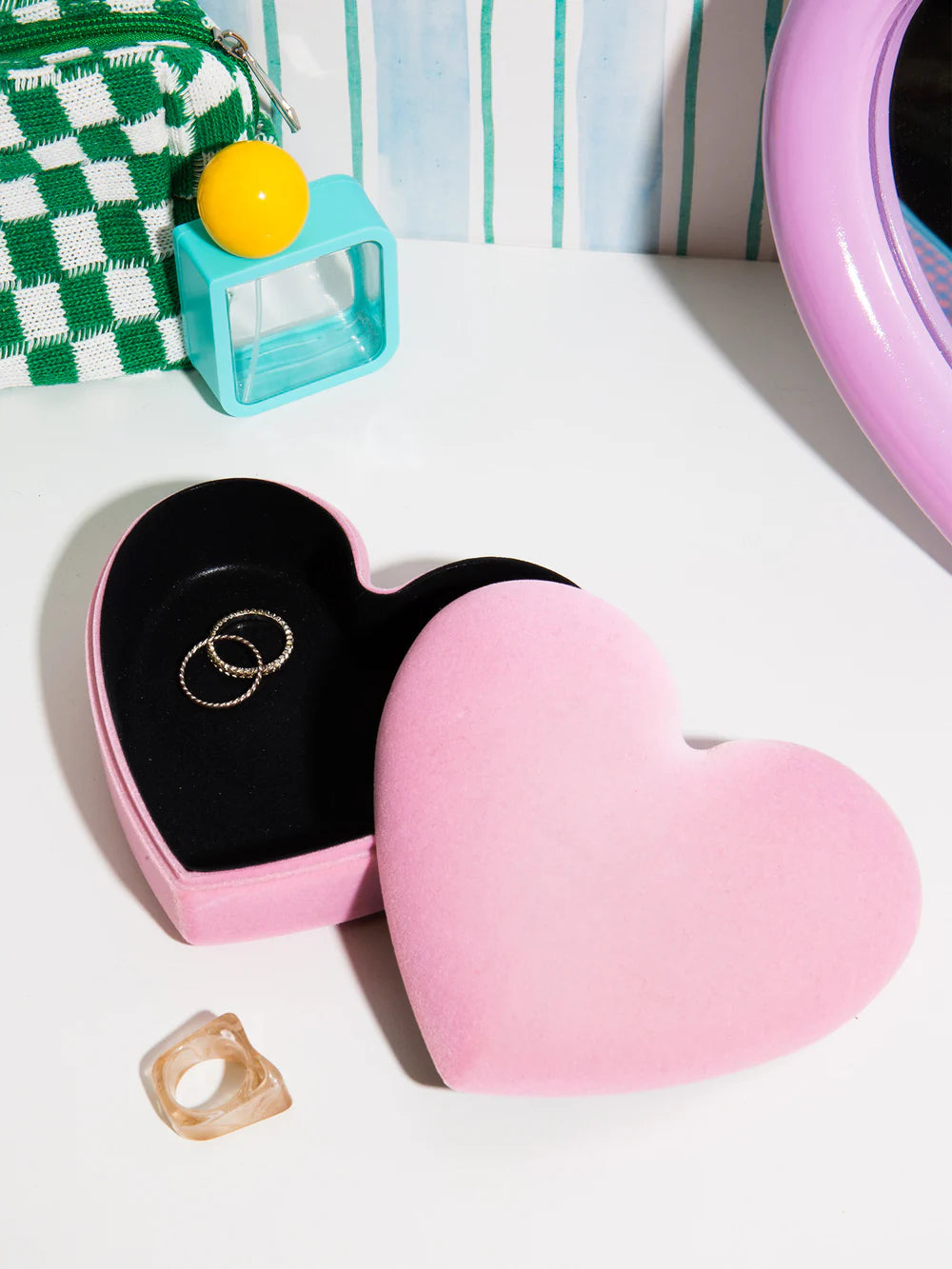 Liefdeshart opbergdoos - Roze