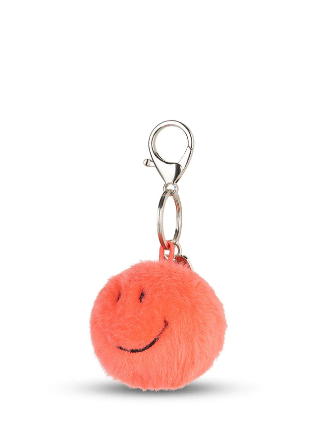 Porte-clef Peluche Smiley ECO Fuzzy Bright Coral