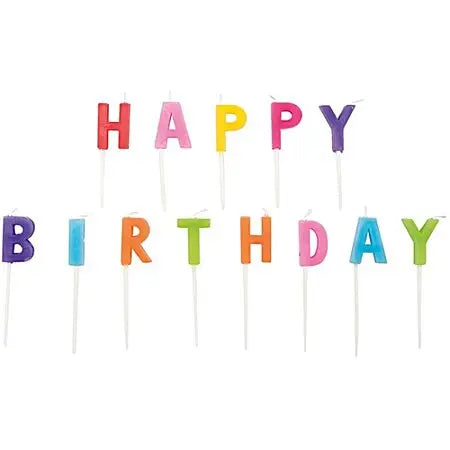Multicolored Happy Birthday candle