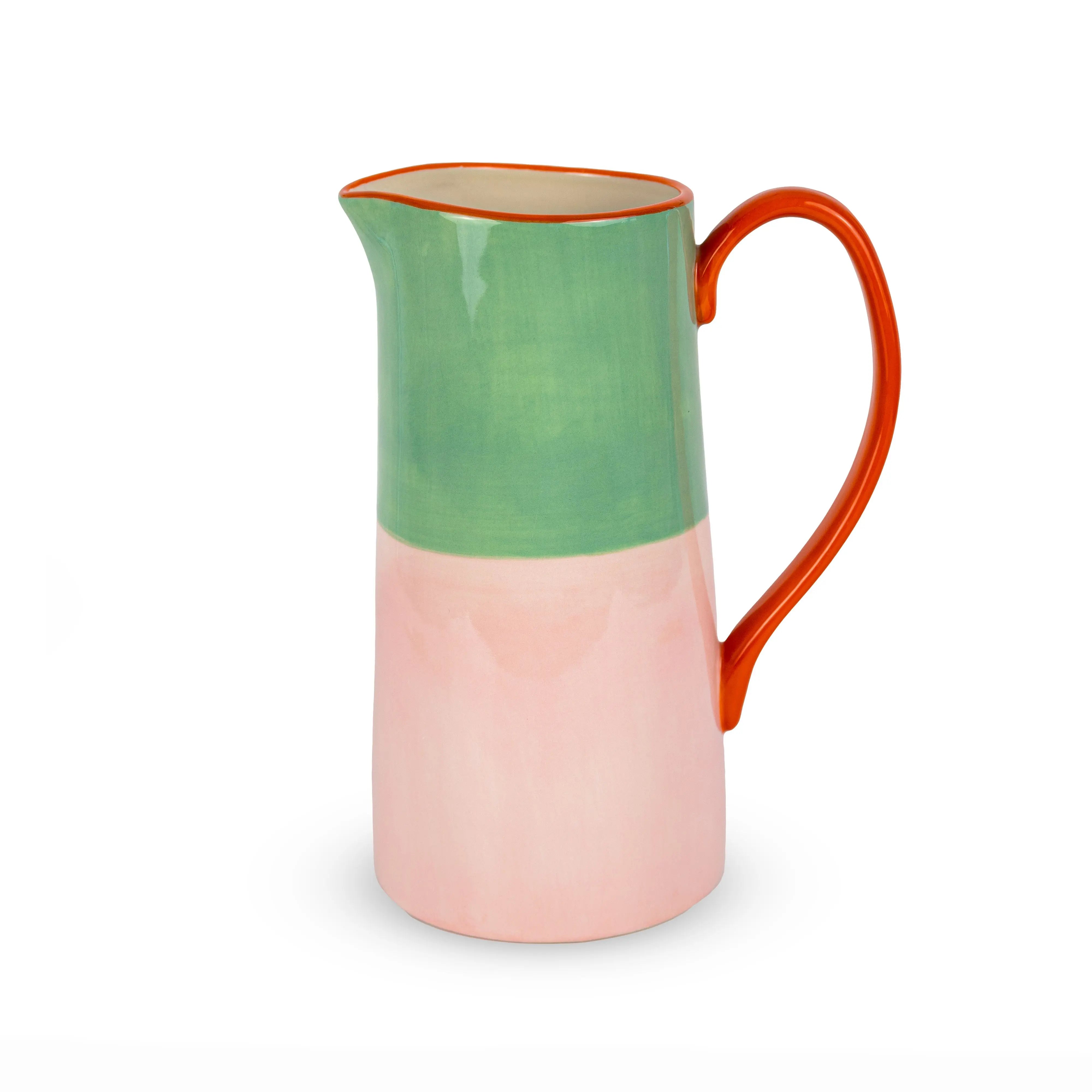 Carafe en grès colorée Vert et rose - 1.3L