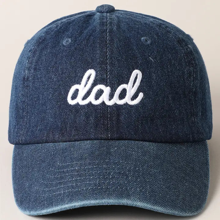 Casquette Dad brodée - Denim foncé