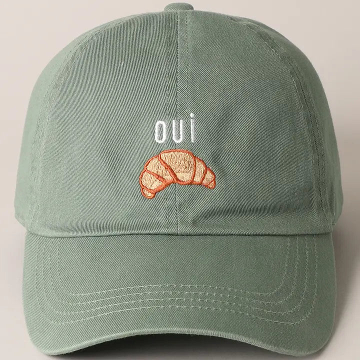 Casquette Croissant brodée - Sauge
