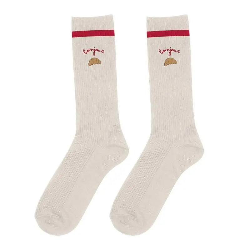 Hello Embroidered Socks