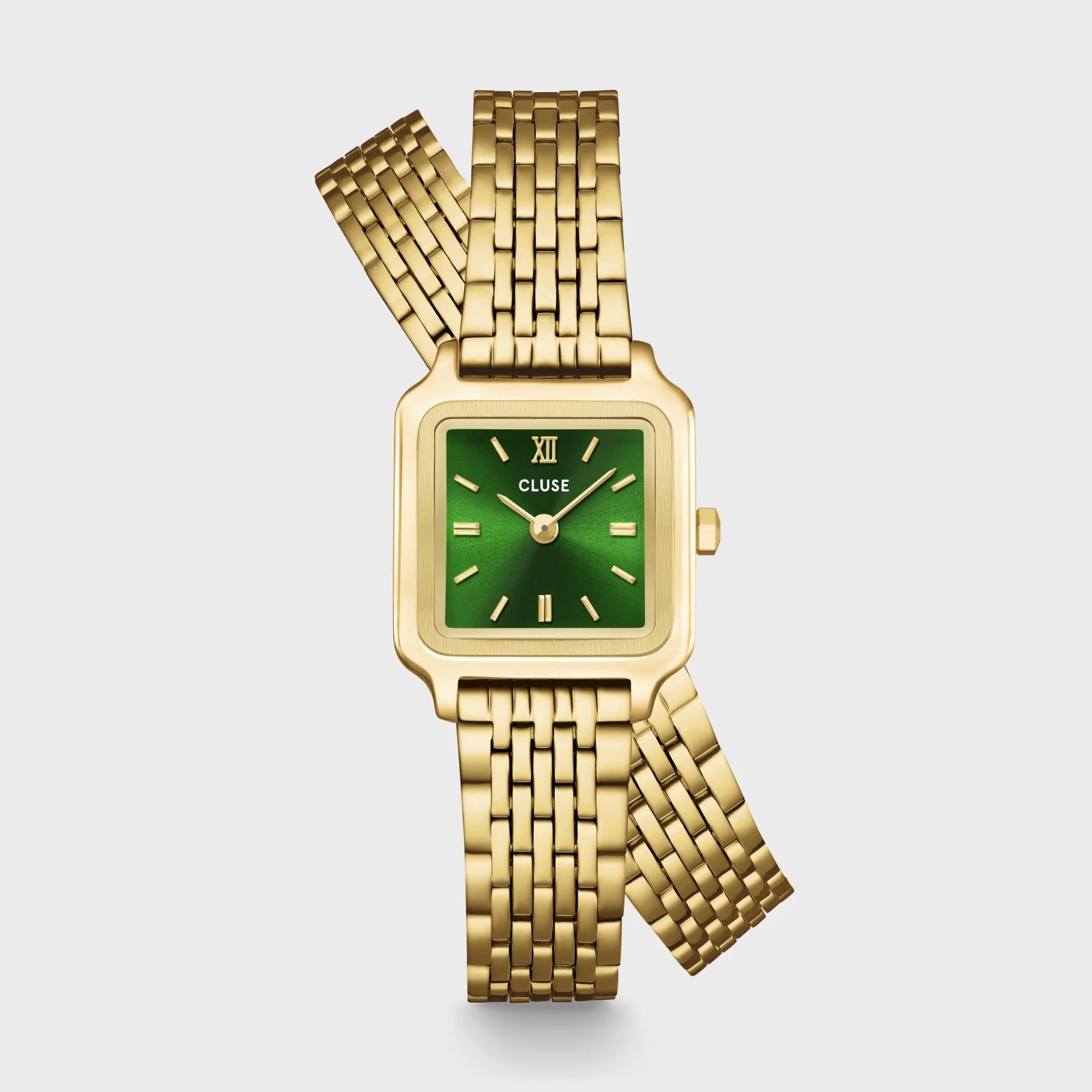 Montre Gracieuse Petite Watch Double Steel, Forest Green, Gold