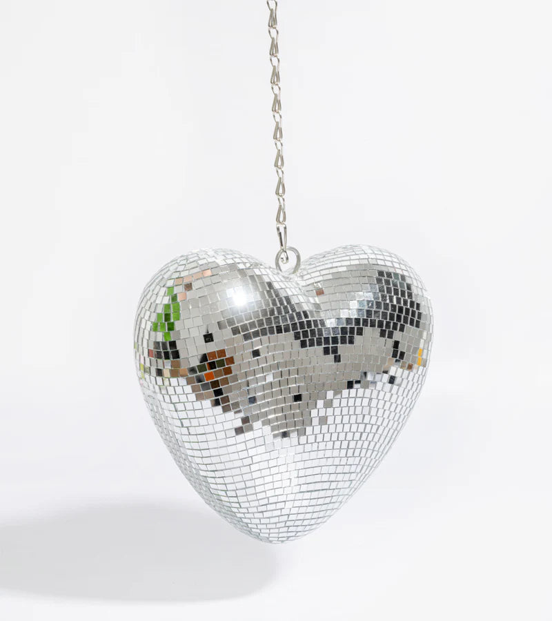 Hanging Faceted Disco Heart
