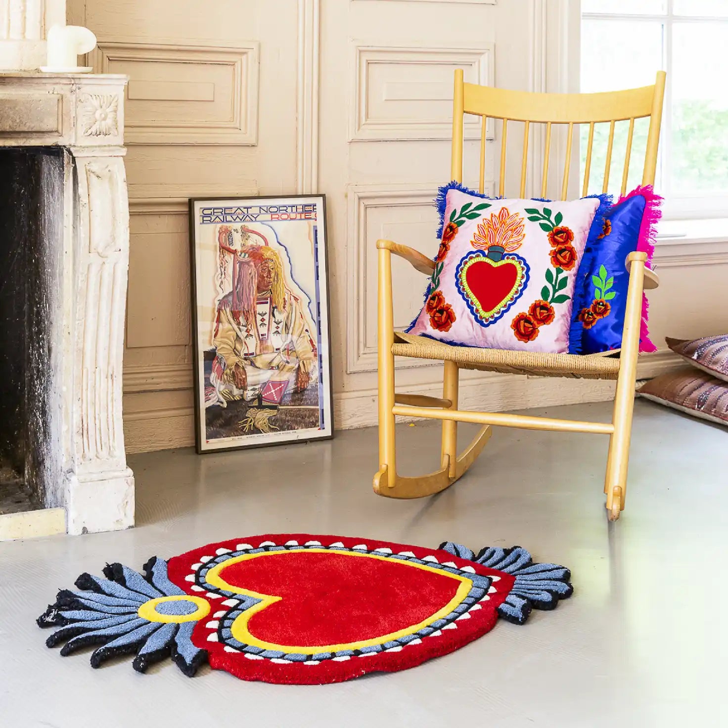 Milagro Rose Heart Cushion with Fringes