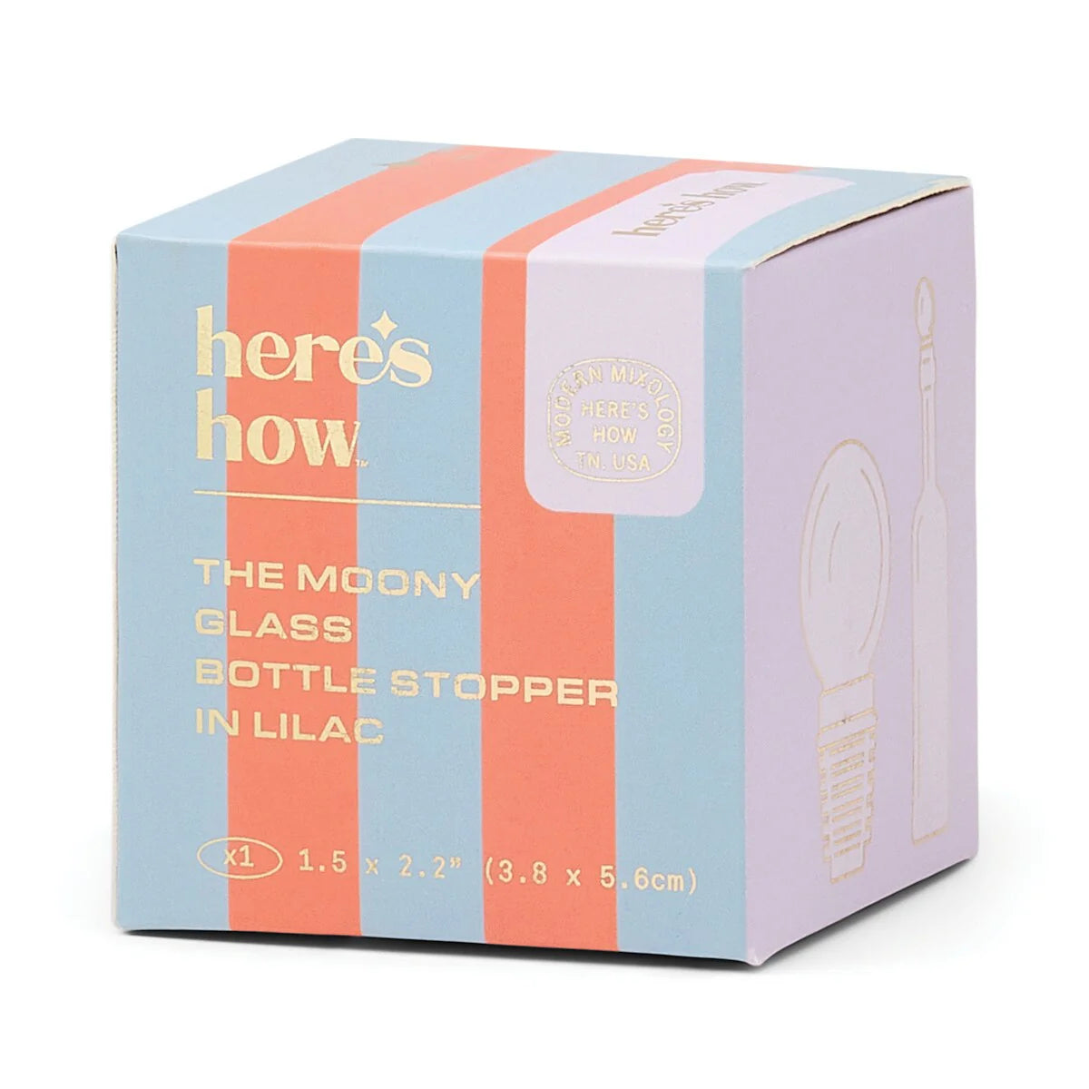 Bouchon pour bouteille en verre The Moony - Lilac