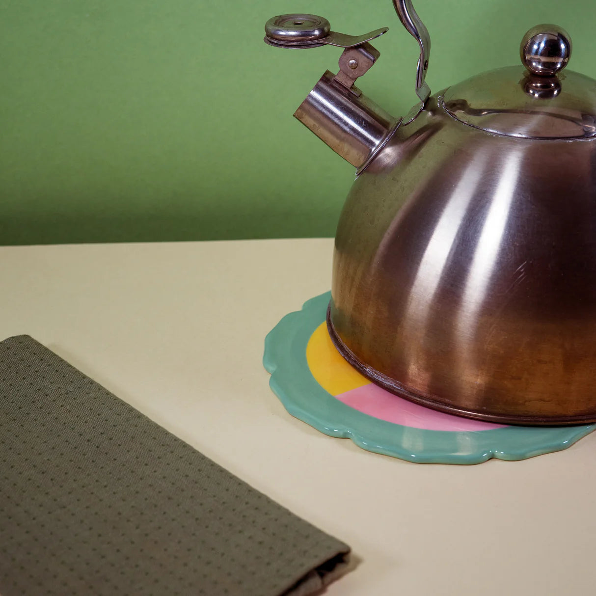 Dessous de plat en grès - Vert