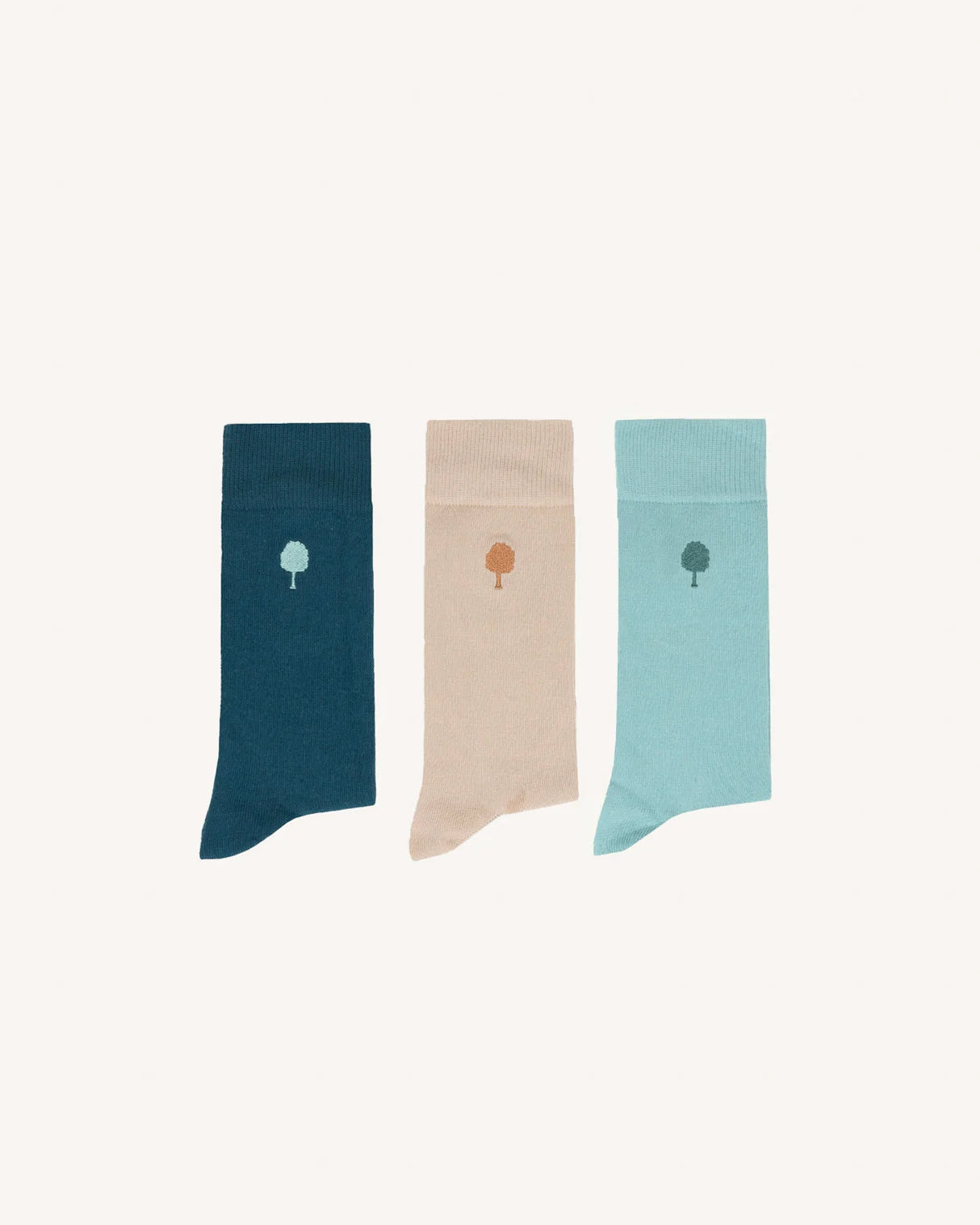 Chaussettes Écru et Lichen (Lot de 3)