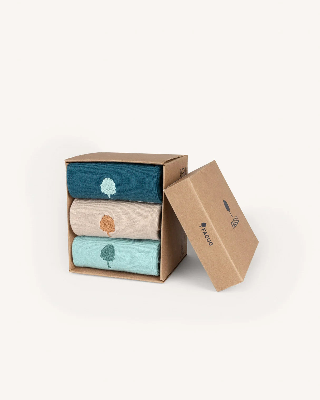 Chaussettes Écru et Lichen (Lot de 3)